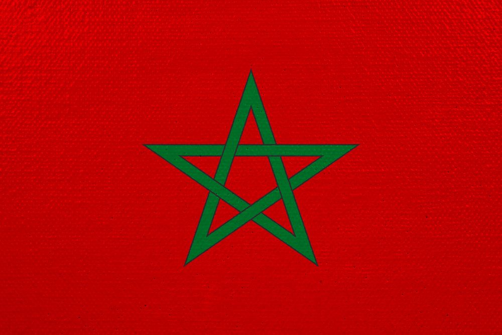 Morocco flag on canvas